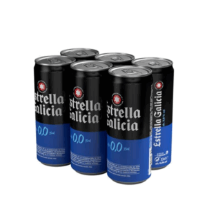 Cerveza Estrella Galicia 0,0 Pack 6 latas de 33 cl.