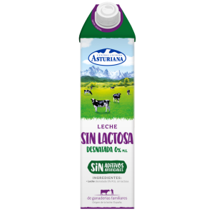 Asturiana Sin Lactosa Desnatada 1L Brick